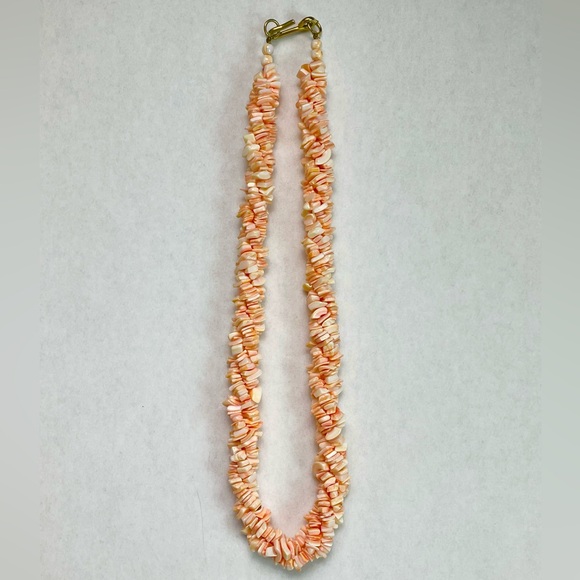 Triple Crystal Chip Stone Necklace ( Pink ) - Picture 2 of 3